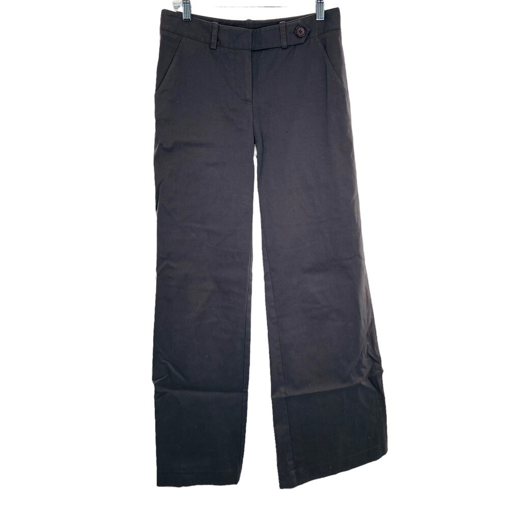 Robert Rodriguez Charcoal Gray Stretch Cotton Blend Flare Designer Pants Size 4